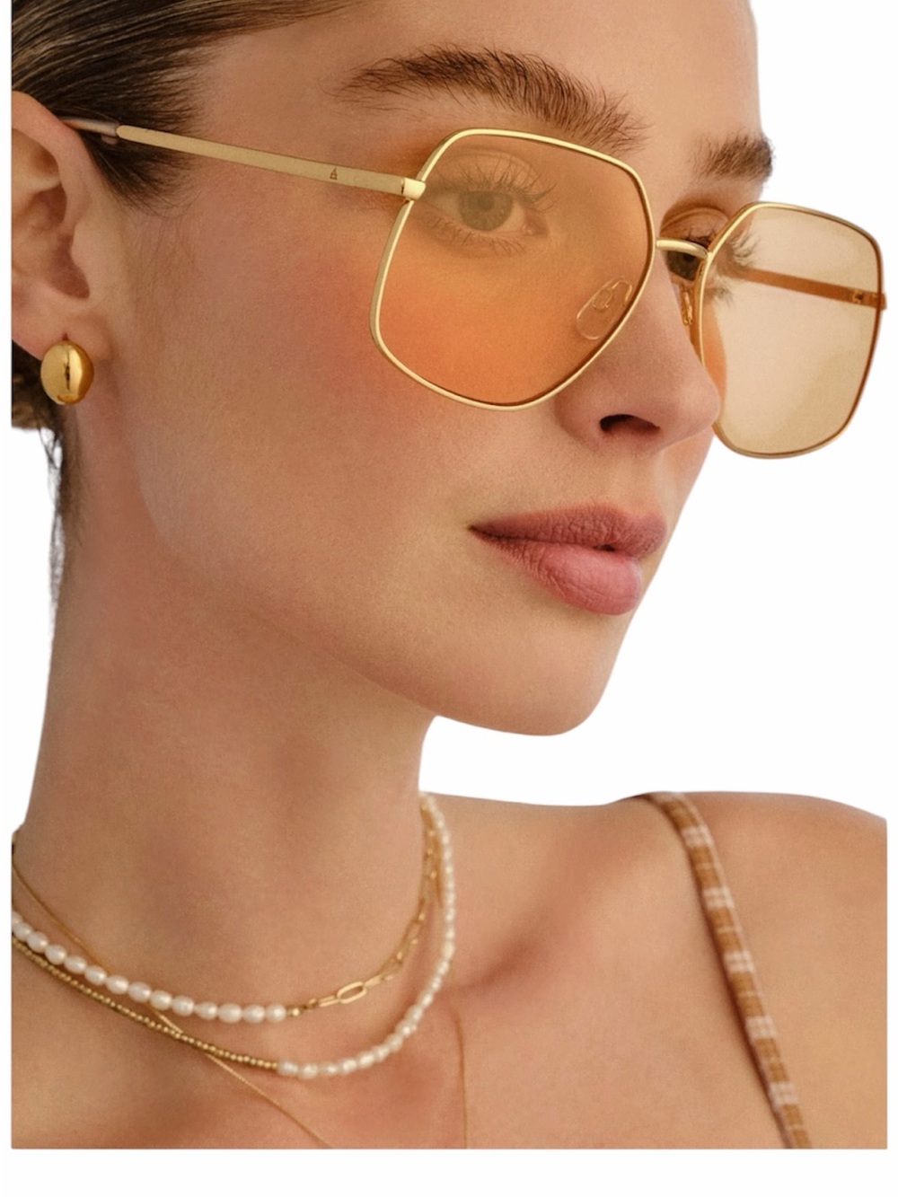 NWT Aire Altair gold clear Sunglasses with Amber Lenses - Picture 2 of 8